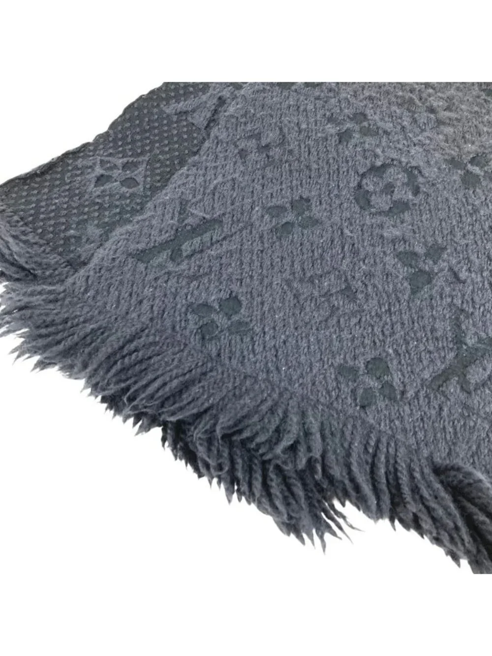 Louis Vuitton Scarf Echarpe Logomania Mix Wool Dark Gray